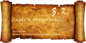 Zaják Krisztina névjegykártya